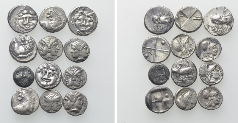 12 Greek Coins; Chersonesos; Lampsacus etc.

Obv: .
Rev: .

.

Condition:...