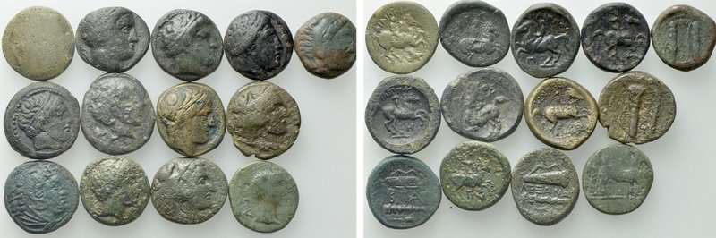 13 Greek Coins. 

Obv: .
Rev: .

. 

Condition: See picture.

Weight: g...