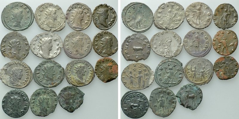 15 Antoniniani of Gallienus. 

Obv: .
Rev: .

. 

Condition: See picture....