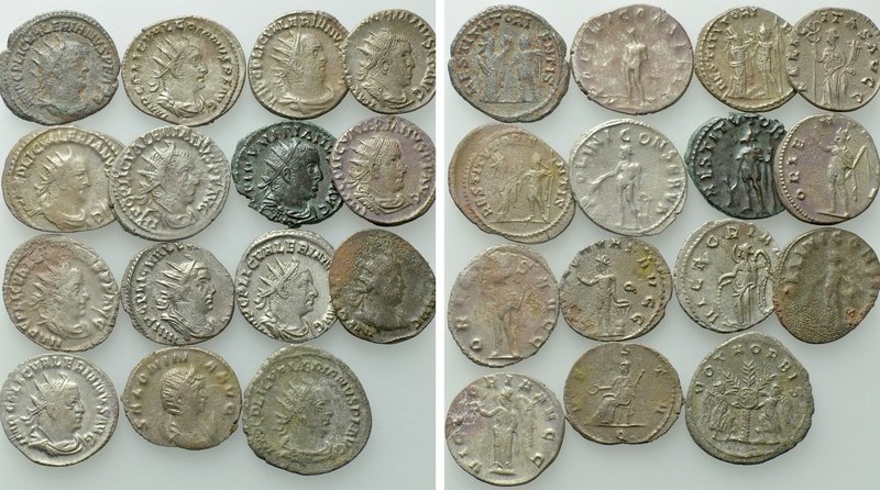 15 Antoniniani of Valerian. 

Obv: .
Rev: .

. 

Condition: See picture....