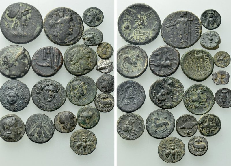 19 Greek Coins. 

Obv: .
Rev: .

. 

Condition: See picture.

Weight: g...