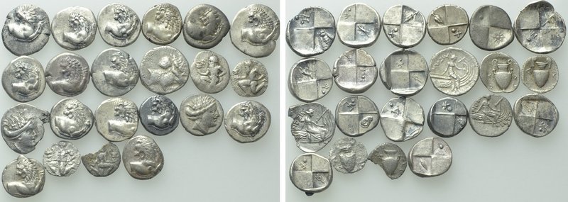 22 Greek Coins; Chersonesos, Thasos etc.. 

Obv: .
Rev: .

. 

Condition:...