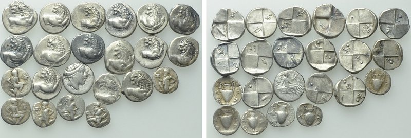 22 Greek Coins; Chersonesos, Thasos etc.. 

Obv: .
Rev: .

. 

Condition:...