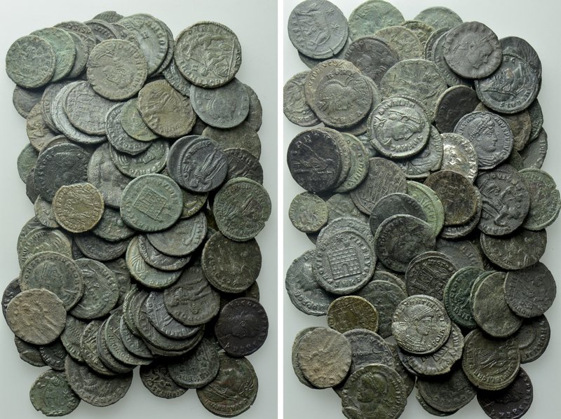 Circa 95 Late Roman Coins. 

Obv: .
Rev: .

. 

Condition: See picture.
...