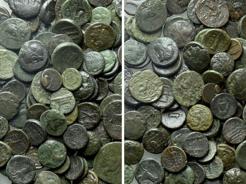Circa 120 Greek Coins. 

Obv: .
Rev: .

. 

Condition: See picture.

We...