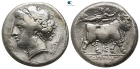 Campania. Neapolis circa 300-280 BC. Didrachm or Nomos AR