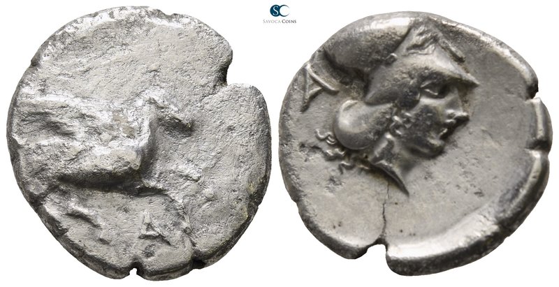 Epeiros. Ambrakia circa 404-360 BC. 
Stater AR

20mm., 7,68g.

Pegasos flyi...