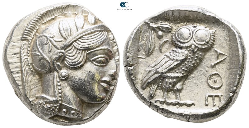 Attica. Athens circa 454-404 BC. 
Tetradrachm AR

24mm., 17,23g.

Head of A...