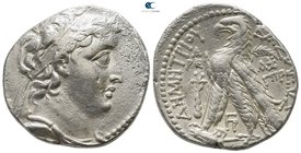 Seleukid Kingdom. Tyre. Demetrios II Nikator, 2nd reign 129-125 BC. Dated SE 183=129 BC. Tetradrachm AR