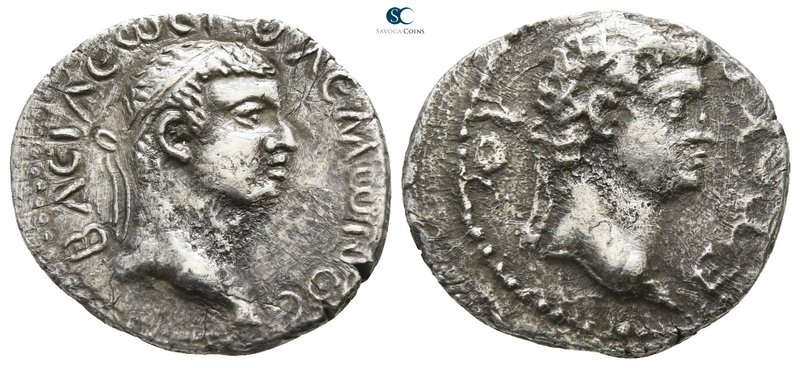 Kingdom of Bosporos. Polemo II with Nero AD 38-64. Dated RY 19 (56/7)
Drachm AR...