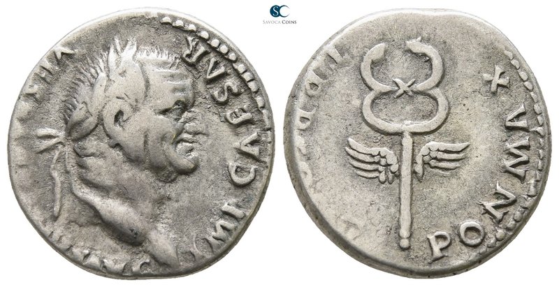 Vespasian AD 69-79. Rome
Denarius AR

17mm., 3,55g.

IMP CAESAR VES[PASIANV...