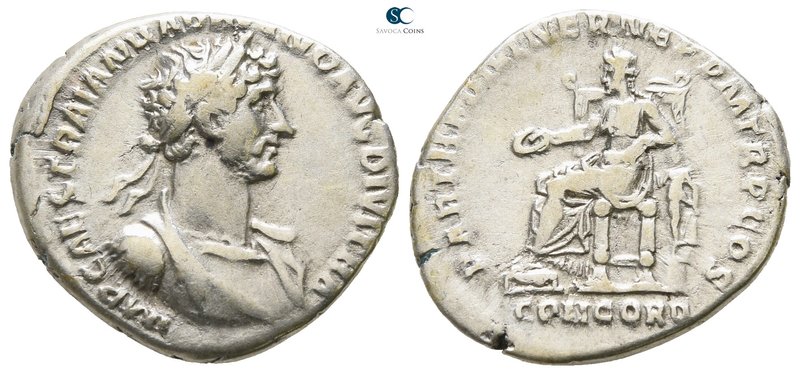 Hadrian AD 117-138. Struck AD 117. Rome
Denarius AR

18mm., 3,38g.

IMP CAE...