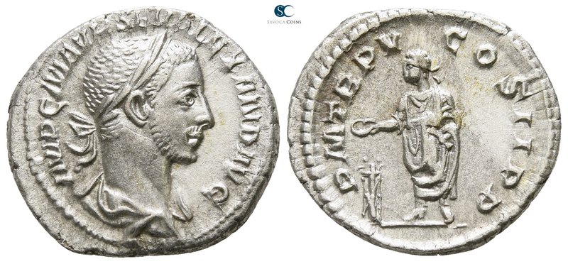 Severus Alexander AD 222-235. Rome
Denarius AR

19mm., 3,37g.

IMP C M AVR ...