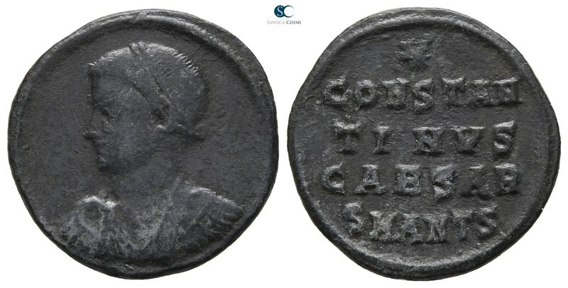 Constantinus II, as Caesar AD 317-337. Antioch
Follis Æ

17mm., 2,29g.

Lau...