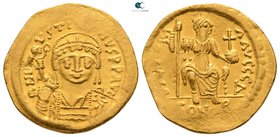 Justin II AD 565-578. Struck AD 567-578. Constantinople. 4th officina. Solidus AV