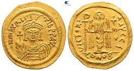 Maurice Tiberius AD 582-602. Constantinople. 6th officina. Solidus AV