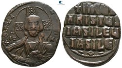 Attributed to Basil II and Constantine VIII AD 976-1028. Constantinople. Anonymous follis Æ. Class A2