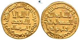 Temp. Hisham ibn 'Abd al-Malik AD 724-743. (AH 105-125). Dated AH 106=AD 724. Unnamed (Dimashq [Damascus]?) mint. Dinar AV