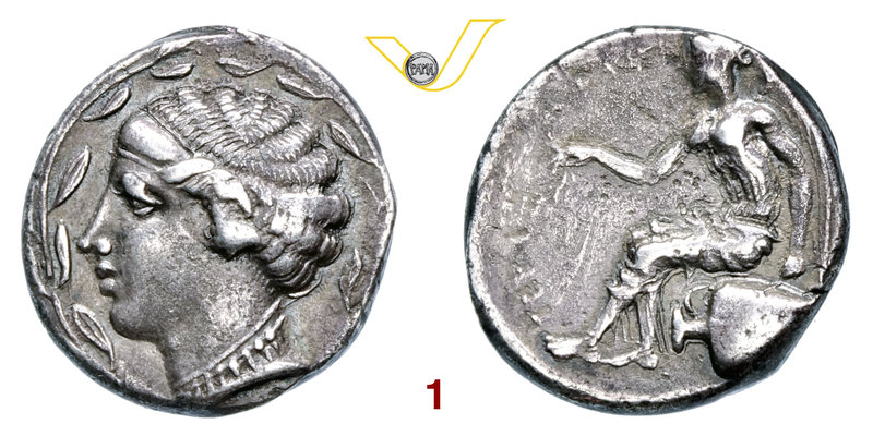 BRUTTIUM - Terina (440-425 a.C.) Didramma. D/ Testa della ninfa Terina entro cor...