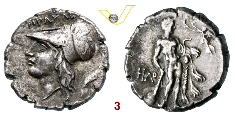LUCANIA - HERACLEA (276-250 a.C.) Didracma. D/ Testa elmata di Atena R/ Eracle, ...