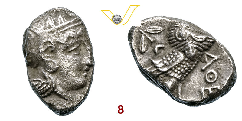 ATTICA - ATENE (353-294 a.C.) Tetradramma. D/ Testa elmata di Atena R/ Civetta. ...