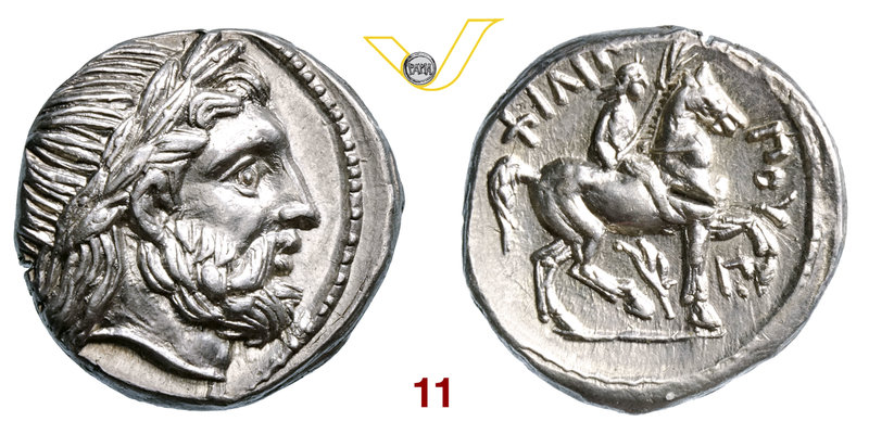 MACEDONIA - AMOPHIPOLIS FILIPPO II (359-336 a.C.) Tetradramma. D/ Testa laureata...