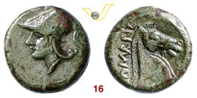 ANONIME (260 a.C.) Litra. D/ Testa elmata di Minerva R/ Protome equina. Cr. 17/1a Ae g 5,40 • Patina verde BB+