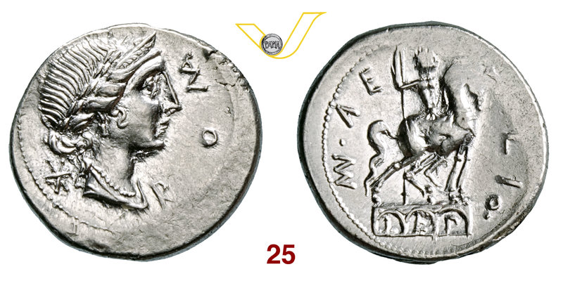 AEMILIA - Man. Aemilius Lepidus (114-113 a.C.) Denario. B. 7 Syd. 554 Cr. 291/1 ...