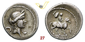 AEMILIA - M. Aemilius Lepidus (61 a.C.) Denario. B. - Syd. 828a Cr. 419/1e A.V. 66 Ag g 3,80 Rara • Bella patina BB+