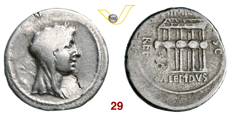 AEMILIA - M. Aemilius Lepidus (61 a.C.) Denario. B. 26 Syd. 833 Cr. 419/3a A.V. ...