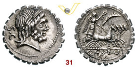 ANTONIA - Q. Antonius Balbus (83-82 a.C.) Denario. B. 1 Syd. 742 Cr. 364/1d A.V. 88 Ag g 3,35 • Bella patina SPL