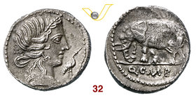 CAECILIA - Q. Caecilius Metellus Pius Imperator (81 a.C.) Denario. B. 43 Syd. 750 Cr. 374/1 A.V. 123 Ag g 3,83 • Metallo leggermente poroso ma ottimi ...