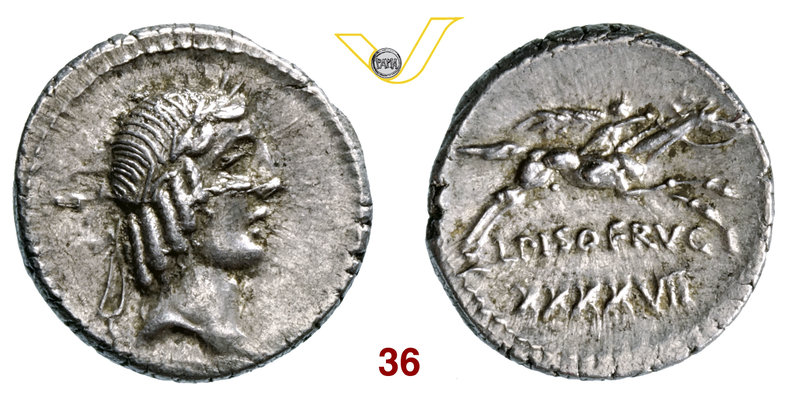 CALPURNIA - L. Calpurnius Piso Frugi (90 a.C.) Denario. B. 11 Syd. 663/671 Cr. 3...
