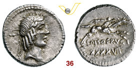 CALPURNIA - L. Calpurnius Piso Frugi (90 a.C.) Denario. B. 11 Syd. 663/671 Cr. 340/1 A.V. 144 Ag g 3,89 q.SPL/SPL