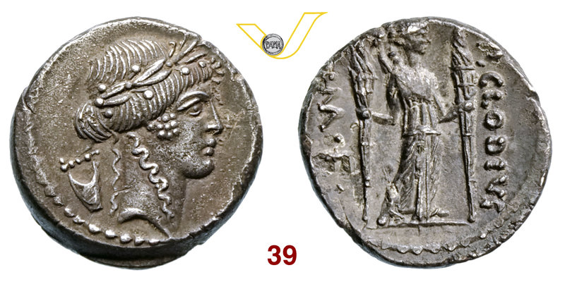 CLAUDIA - P. Clodius M.f. Turrinus (41 a.C.) Denario. B. 15 Syd. 1117 Cr. 494/23...