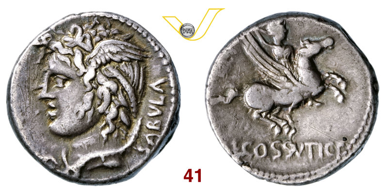 COSSUTIA - L. Cossutius C.f. Sabula (74 a.C.) Denario. B. 1 Syd. 790 Cr. 395/1 A...
