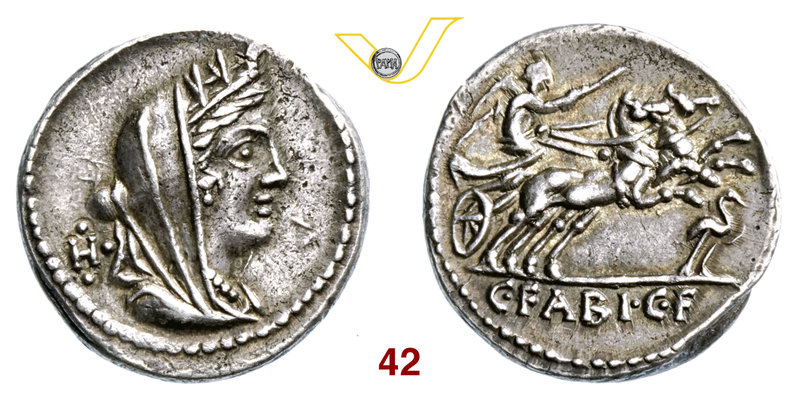 FABIA - C. Fabius C.f. Hadrianus (102 a.C.) Denario. B. 15 Syd. 589 Cr. 322/1a A...
