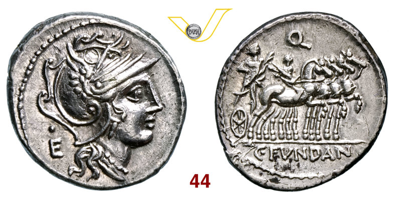 FUNDANIA - C. Fundanius (101 a.C.) Denario. B. 1 Syd. 583 Cr. 326/1 A.V. 297 Ag ...