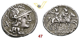 ITIA - L. Itius o Itilius (149 a.C.) Denario. B. 1 Syd. 394 Cr. 209/1 A.V. 317 Ag g 3,31 Rara BB