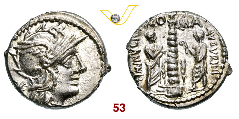 MINUCIA - Ti. Minucius C.f. Augurinus (134 a.C.) Denario. B. 9 Syd. 494 Cr. 243/...