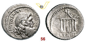 PETILLIA - Petillius Capitolinus (43 a.C.) Denario. B. 1 Syd. 1149 Cr. 487/1 A.V. 449 Ag g 3,72 Rara q.BB