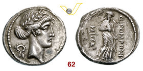 POMPONIA - Q. Pomponius Musa (66 a.C.) Denario. B. 15 Syd. 817 Cr. 410/10a A.V. 496 Ag g 3,71 Non comune q.SPL/BB
