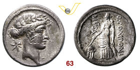 POMPONIA - Q. Pomponius Musa (66 a.C.) Denario. B. 22 Syd. 823 Cr. 410/8 A.V. 505 Ag g 3,54 Non comune q.BB