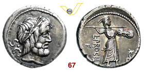 PROCILIA - L. Procilius (80 a.C.) Denario. B. 1 Syd. 771 Cr. 379/1 A.V. 531 Ag g 3,93 • Bella patina BB÷SPL