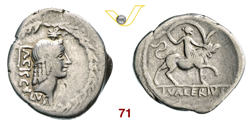 VALERIA - L. Valerius Acisculus (45 a.C.) Denario. B. 16 Syd. 998a Cr. 474/1b A....