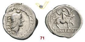 VALERIA - L. Valerius Acisculus (45 a.C.) Denario. B. 16 Syd. 998a Cr. 474/1b A.V. 600 Ag g 3,34 Non comune MB