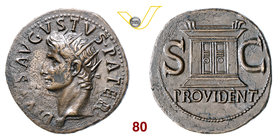 AUGUSTO (27 a.C.-14 d.C.) Asse, Roma. D/ Testa radiata R/ Altare con porta chiusa. RIC 81 Ae g 11,32 q.SPL/SPL