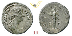 FAUSTINA Figlia (moglie di Marco Aurelio, † 176) Sesterzio. D/ Busto drappeggiato R/ Diana stante con torcia. RIC 1716 Ae g 25,76 • Patina verde; bell...