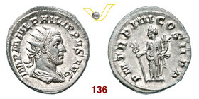 FILIPPO I L'ARABO (244-249) Antoniniano. D/ Busto radiato, drappeggiato e corazzato R/ Felicitas stante con caduceo e cornucopia. RIC 3 Ag g 4,24 q.FD...