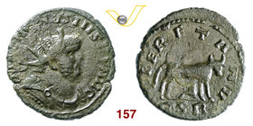 CARAUSIO (287-293) Antoniniano, Londinium. D/ Busto radiato, drappeggiato e corazzato R/ Donna che munge una mucca. RIC 584v. Ae g 3,41 Estremamente r...